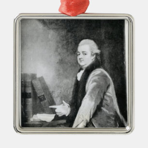 Portrait of Edward Gibbon Metal Tree Decoration