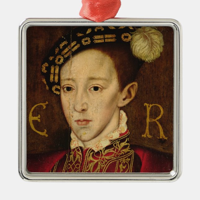 Portrait of Edward VI Metal Tree Decoration (Front)