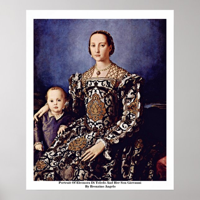 Portrait Of Eleonora Di Toledo  By Bronzino Angelo Poster (Front)