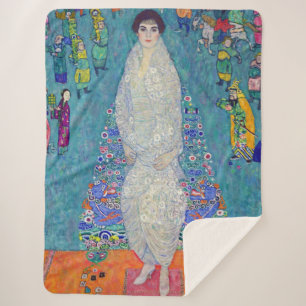 Portrait of Elisabeth Lederer, Gustav Klimt Sherpa Blanket