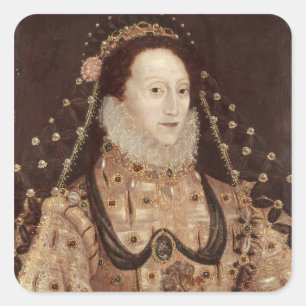 Portrait of Elizabeth I  c.1575-80 Square Sticker