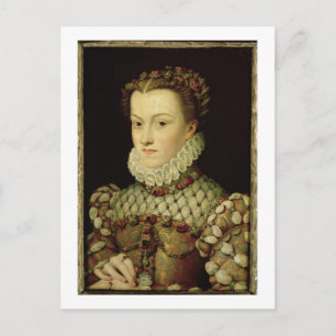 Portrait of Elizabeth of Austria (1554-92) Queen o Postcard