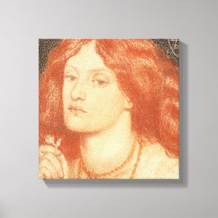 Portrait of Elizabeth Siddal (1834-62), 1860 (red Canvas Print