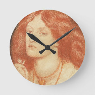 Portrait of Elizabeth Siddal (1834-62), 1860 (red Round Clock