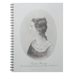 Portrait of Emily Bronte (1818-48) engraved by Wal Notebook