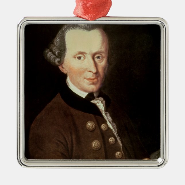 Portrait of Emmanuel Kant Metal Tree Decoration (Front)