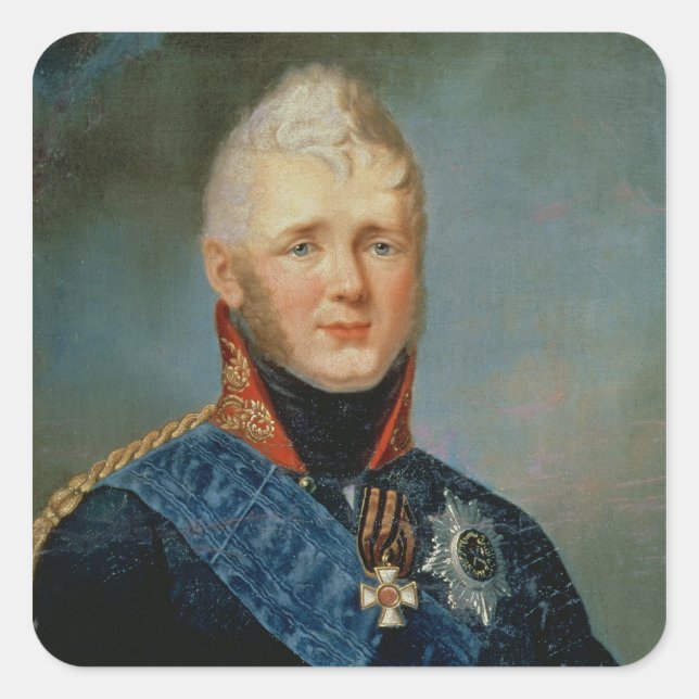 Portrait of Emperor Alexander I Square Sticker (Front)