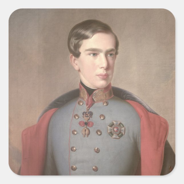 Portrait of Emperor Franz Joseph of Austria Square Sticker (Front)