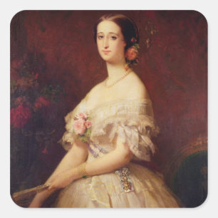 Portrait of Empress Eugenie  1854 Square Sticker