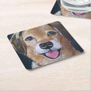 Portrait of Engué Painting by Alfred Fox Square Paper Coaster