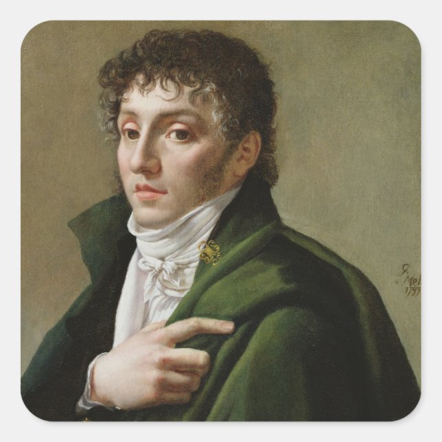 Portrait of Etienne-Henri Mehul  1799 Square Sticker (Front)