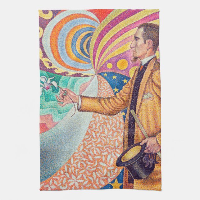Portrait of Felix Feneon, Signac Tea Towel (Vertical)