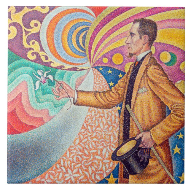 Portrait of Felix Feneon, Signac Tile (Front)