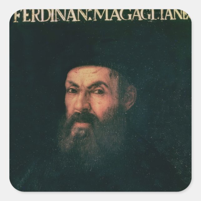 Portrait of Ferdinand Magellan Square Sticker (Front)