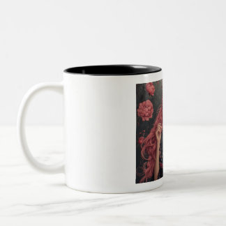 Portrait of floral elegance Two-Tone coffee mug