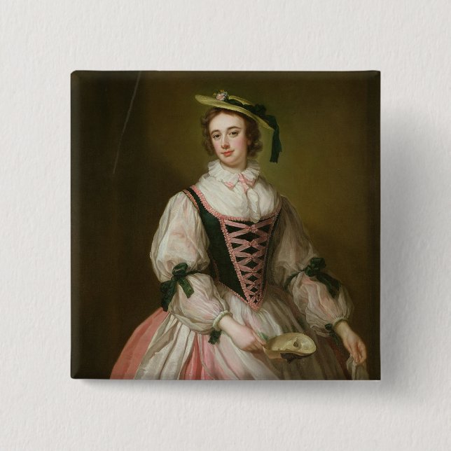 Portrait of Frances Macartney, c.1745 15 Cm Square Badge (Front)