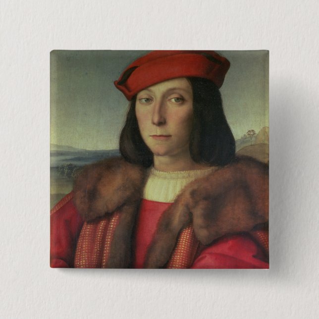 Portrait of Francesco della Rovere, Duke of Urbino 15 Cm Square Badge (Front)