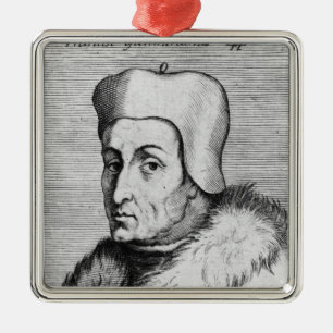 Portrait of Francesco Guicciardini Metal Tree Decoration