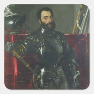 Portrait of Francesco Maria Della Rovere, Duke of Square Sticker