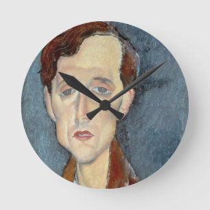 Portrait of Franz Hellens, 1919 (oil on canvas) Round Clock