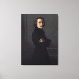 Portrait of Franz Liszt  1839 Canvas Print