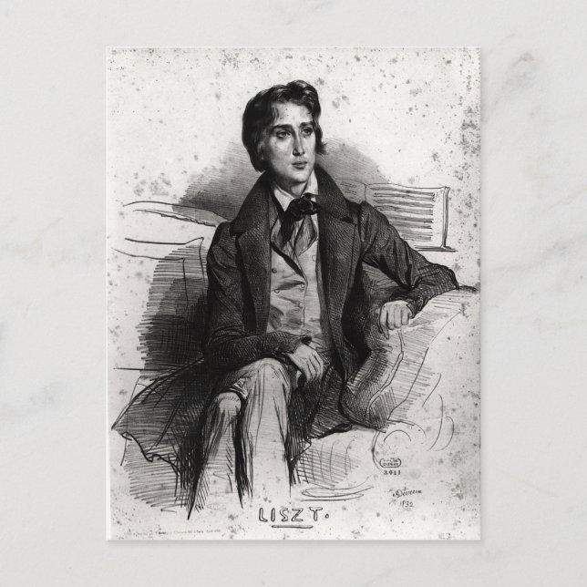 Portrait of Franz Liszt  August 1832 Postcard (Front)