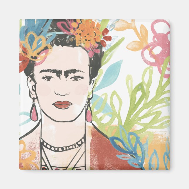 Portrait of Frida Kahlo Magnet (Front)