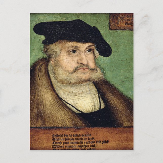 Portrait of Friedrich III  Elector of Saxony Postcard (Front)