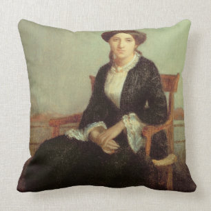 Portrait of Genevieve Celine, 1850 (oil on canvas) Cushion
