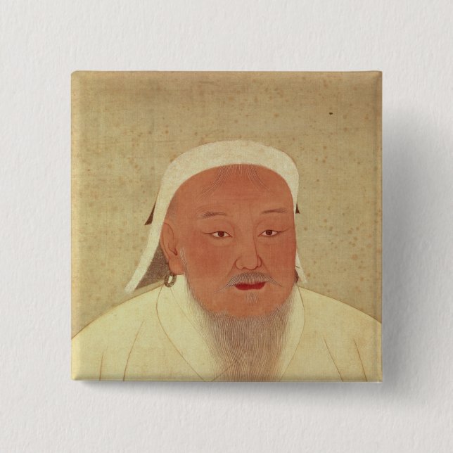Portrait of Genghis Khan , Mongol Khan 15 Cm Square Badge (Front)