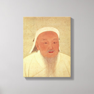 Portrait of Genghis Khan , Mongol Khan Canvas Print
