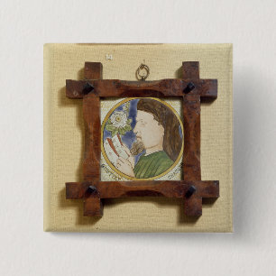 Portrait of Geoffrey Chaucer (c.1340-1400) (cerami 15 Cm Square Badge
