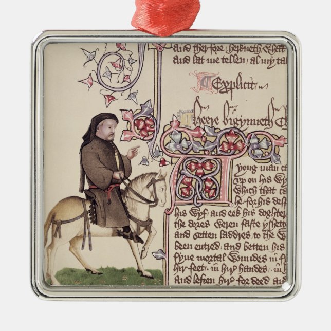 Portrait of Geoffrey Chaucer  facsimile from Metal Tree Decoration (Front)