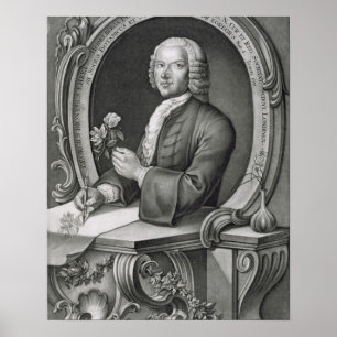 Portrait of Georg Dionysius Ehret (1710-70) engrav Poster