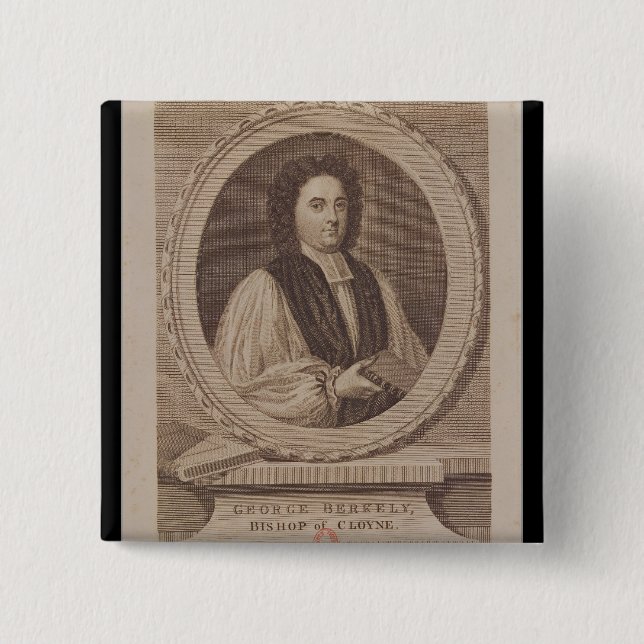 Portrait of George Berkeley  Bishop 15 Cm Square Badge (Front)