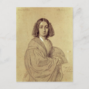 Portrait of George Sand  1837 Postcard