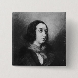 Portrait of George Sand, 1838 15 Cm Square Badge