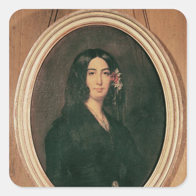 Portrait of George Sand Square Sticker (Front)