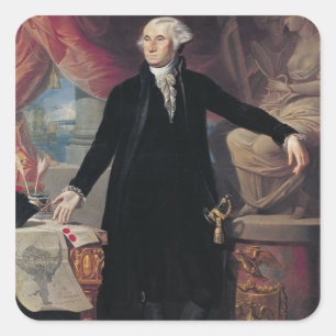Portrait of George Washington, 1796 Square Sticker
