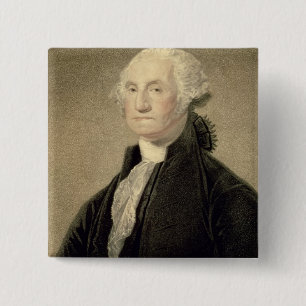 Portrait of George Washington, engraved by William 15 Cm Square Badge