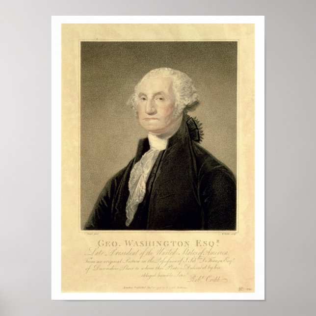 Portrait of George Washington, engraved by William Poster (Front)