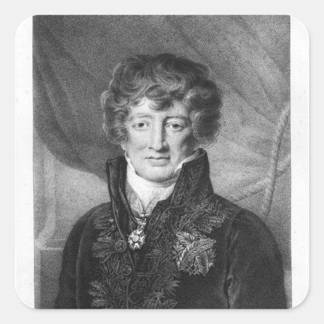 Portrait of Georges Cuvier Square Sticker (Front)