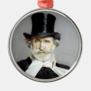Portrait of Giuseppe Verdi, Italian Opera Composer Metal Tree Decoration