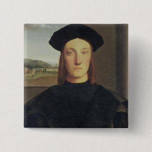 Portrait of Guidobaldo da Montefeltro, Duke of Urb 15 Cm Square Badge