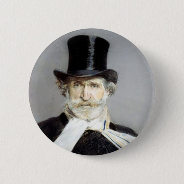 Portrait of Guiseppe Verdi by Giovanni Boldini 6 Cm Round Badge (Front)