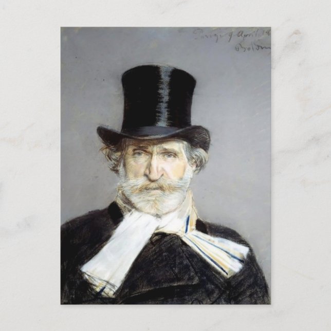 Portrait of Guiseppe Verdi by Giovanni Boldini Postcard (Front)