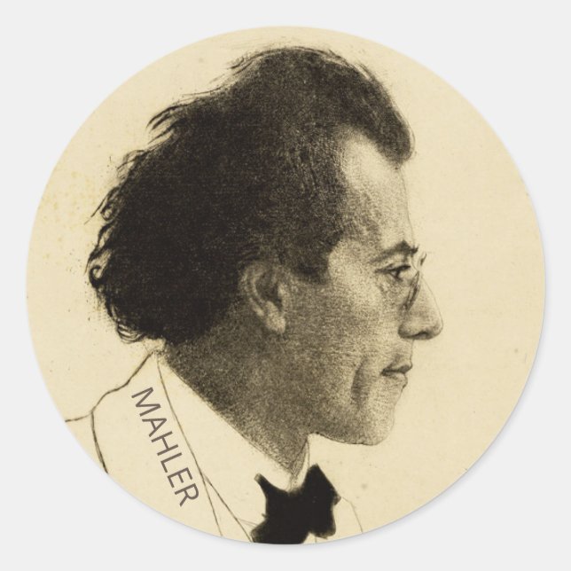 Portrait of Gustav Mahler (1902) Classic Round Sticker (Front)