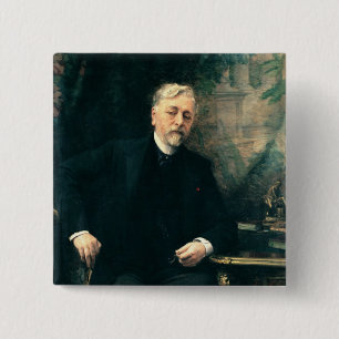 Portrait of Gustave Eiffel 1905 15 Cm Square Badge