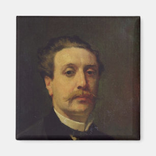Portrait of Guy de Maupassant  1876 Magnet