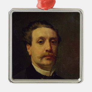 Portrait of Guy de Maupassant  1876 Metal Tree Decoration